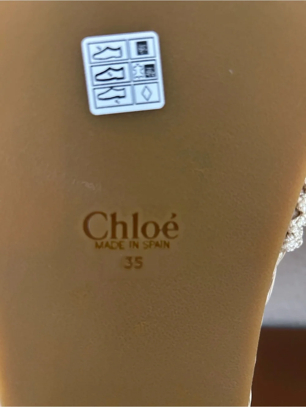 NIB Chloé Women's Isla Espadrille Slide Sandals in Neutral, Size 35, $850 Retail